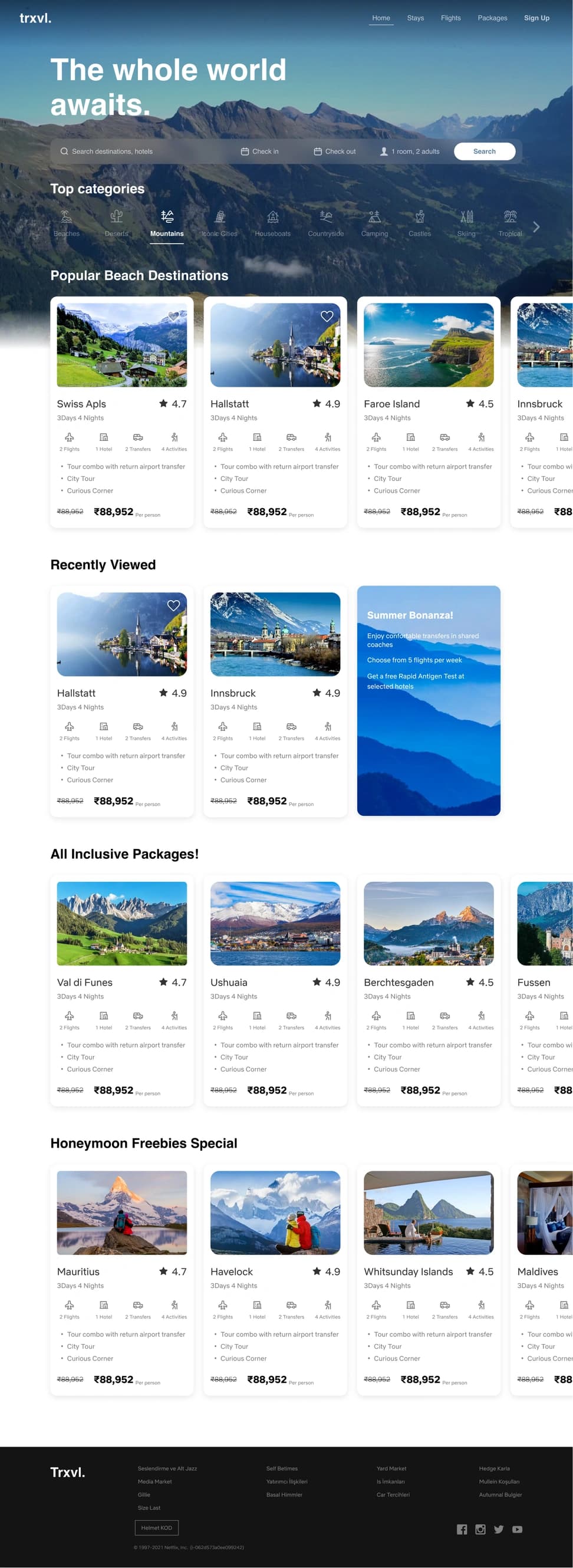Travel website (landing page) - Preview 2