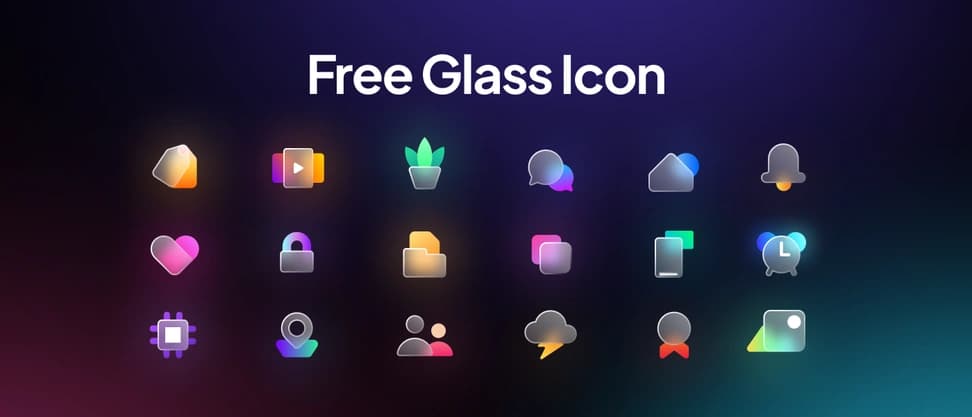 40 Glass Unique Style Icons — Filled - Preview 2