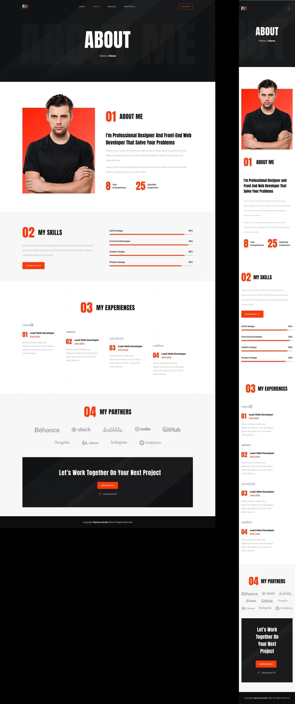 Fox Personal Page — Multi-Page Portfolio - Preview 2