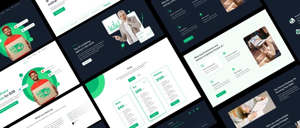 Greendy Marketing Website — Light & Dark Theme - Preview 1