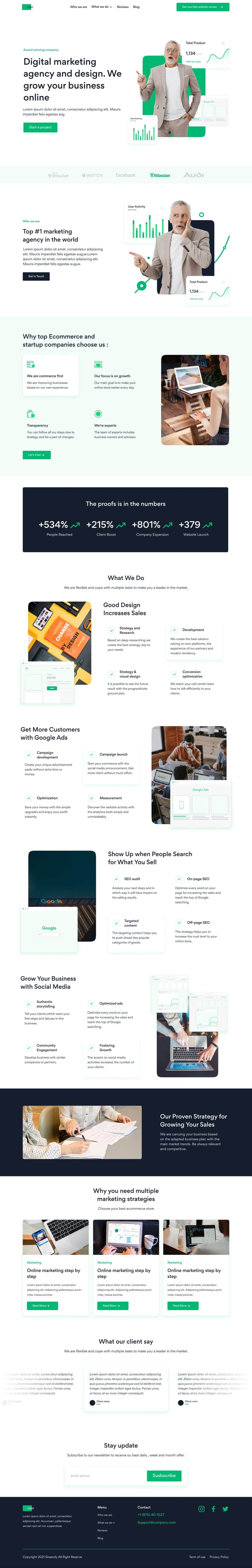 Greendy Marketing Website — Light & Dark Theme - Preview 3