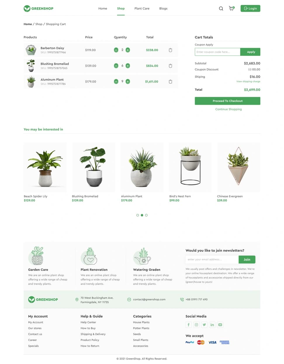 GreenShop — Flowers & Plants E-Commerce Website - Preview 3