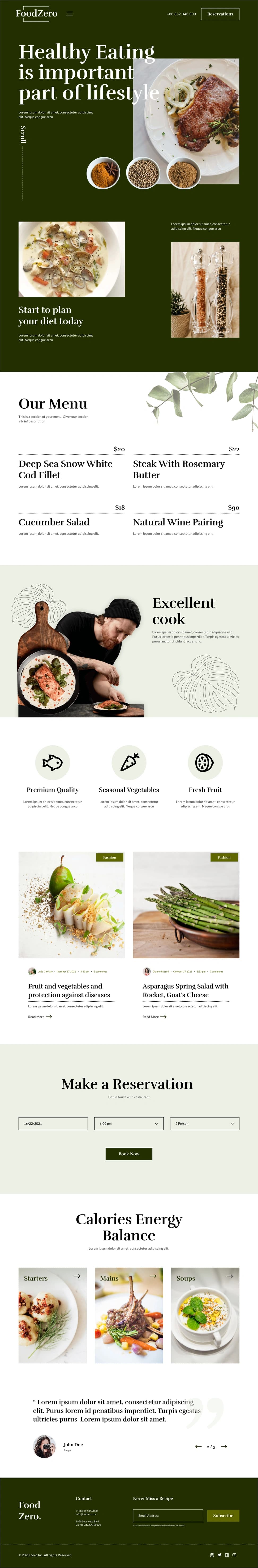 FoodZero Multi-Page Restaurant Website - Preview 1