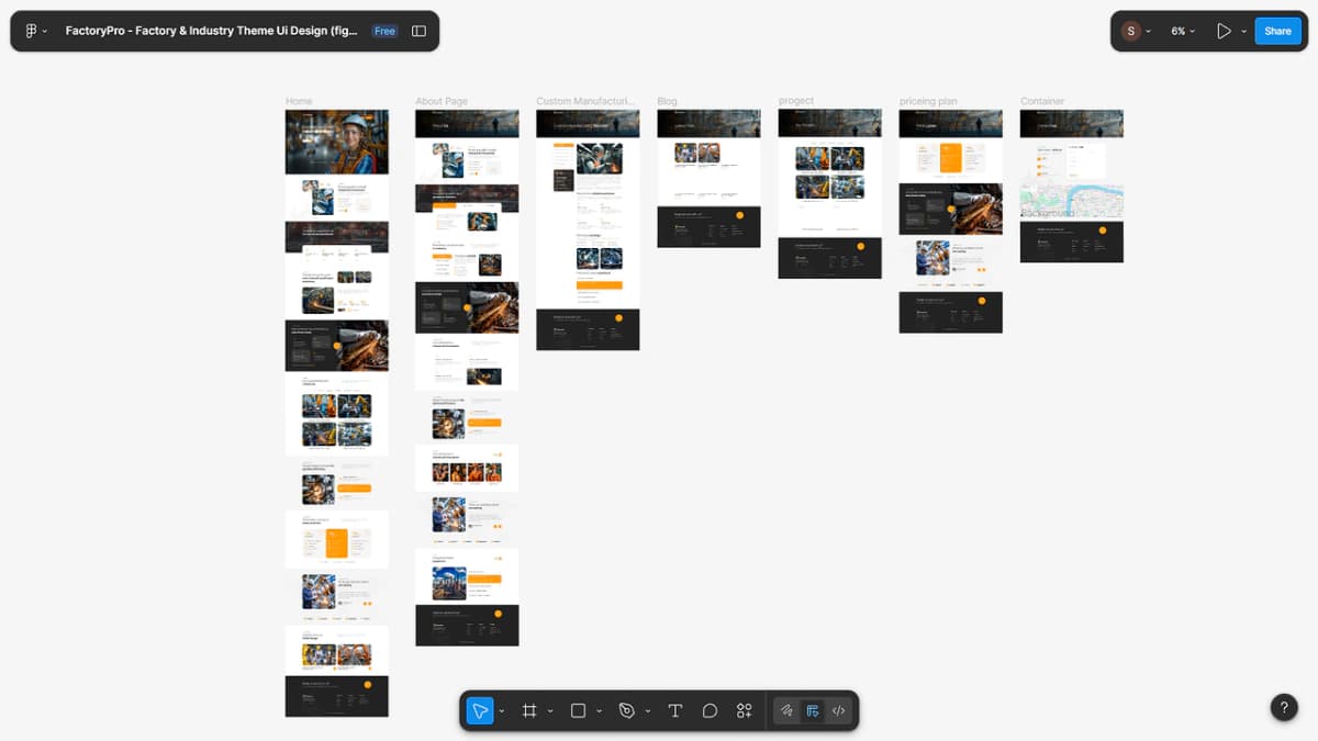 FactoryPro Factory & Industry Website UI Design - Preview 1