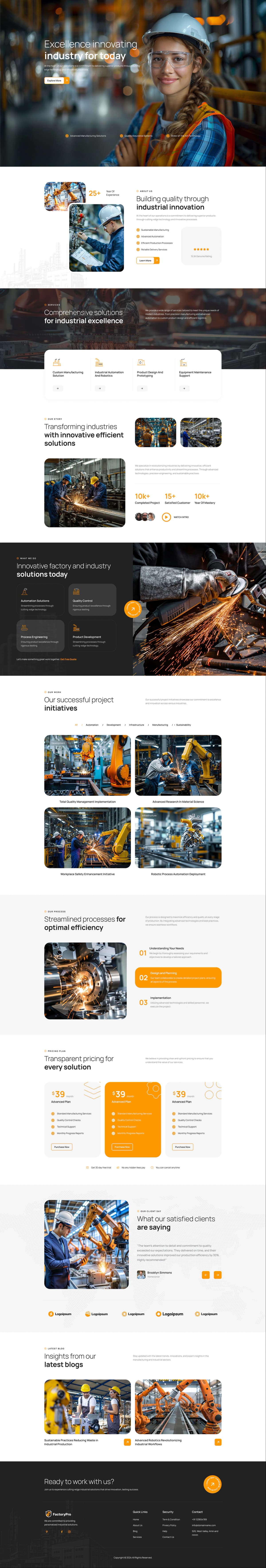 FactoryPro Factory & Industry Website UI Design - Preview 2