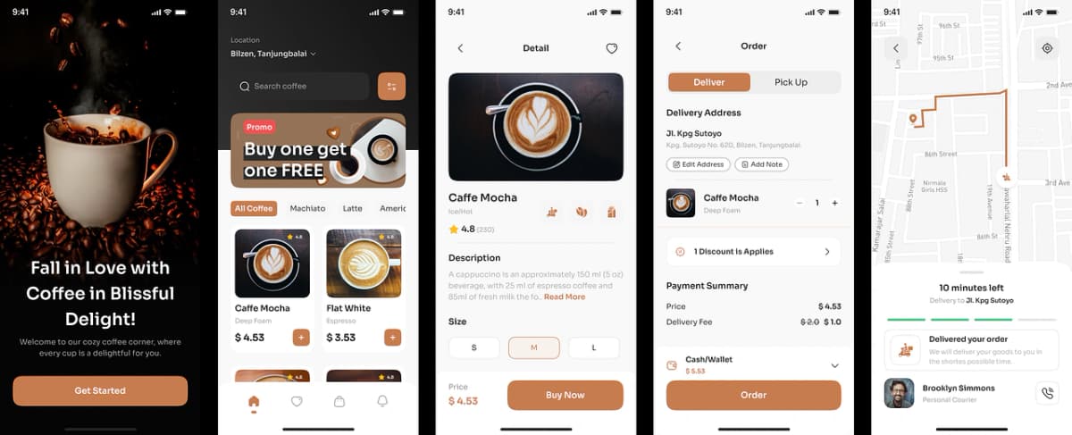 Coffee Shop Mobile App UI Kit - Preview 1