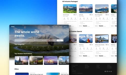 Travel website (landing page)