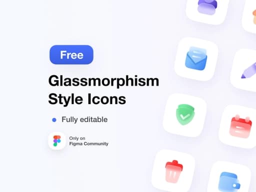 20 Glassmorphism Icons Set — Soft Transparent Style