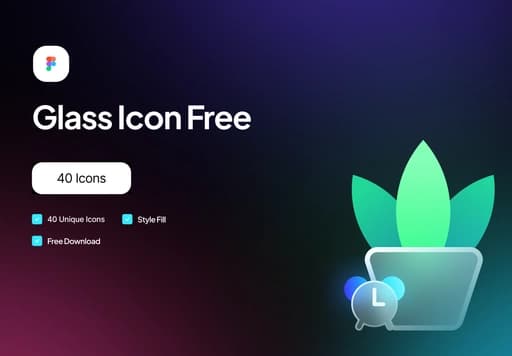 40 Glass Unique Style Icons — Filled
