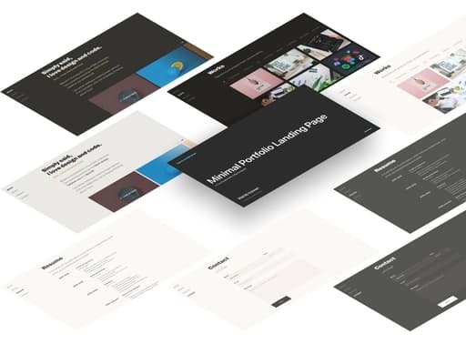 Minimal Portfolio Multi-Page — Light & Dark Theme