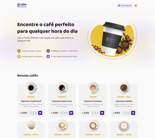 Coffee Delivery Online Order Website UI