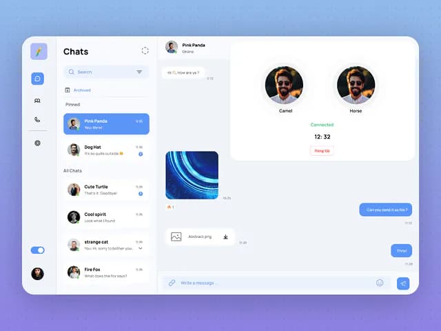Modern Chat Application Website & Desktop App UI