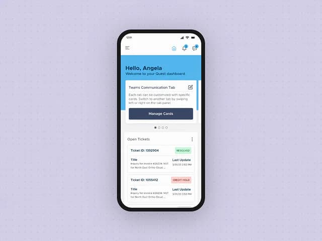 Quest Mobile App Design for Ticket & Task Management